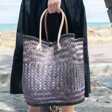 Load image into Gallery viewer, Onar bag, Beach bag, handmade bag, leather straps. straw bag, bag, handmade, bags Australia, handmade basket

