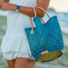 Load image into Gallery viewer, Onar bag, Beach bag, handmade bag, leather straps. straw bag, bag, handmade, bags Australia, handmade basket
