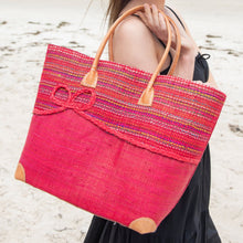 Load image into Gallery viewer, Onar bag, Beach bag, handmade bag, leather straps. straw bag, bag, handmade, bags Australia,
