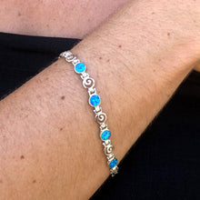 Load image into Gallery viewer, handmade, silver, opal, beacelet, speira. handmade in Greece, handmade silver jewellery 
